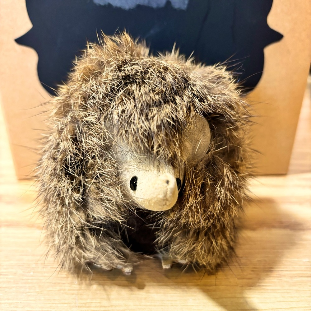 Vintage Fur Hedgehog Made In Poland 3.25” Tall